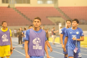 The players on marching after the game.